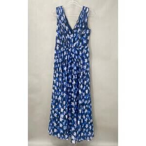 Monique Lhuillier Floral Maxi Dress Womens 10 Formal Wedding Gala Garden Swiftie